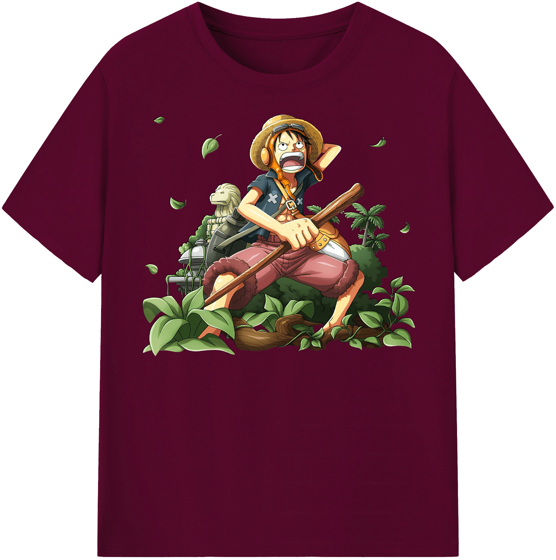 ワンピース モンキー・D・ルフィ ONE PIECE Monkey D. Luffy レディースカジュアルプリントTシャツ（綿100％）